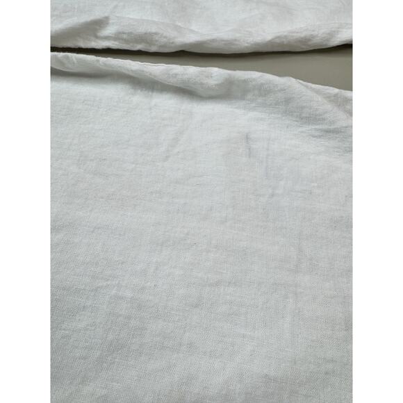 H&M Womens White Linen Blend Tapered Trouser Pants Sz 31 Resort Tropical Beach - Picture 13 of 14